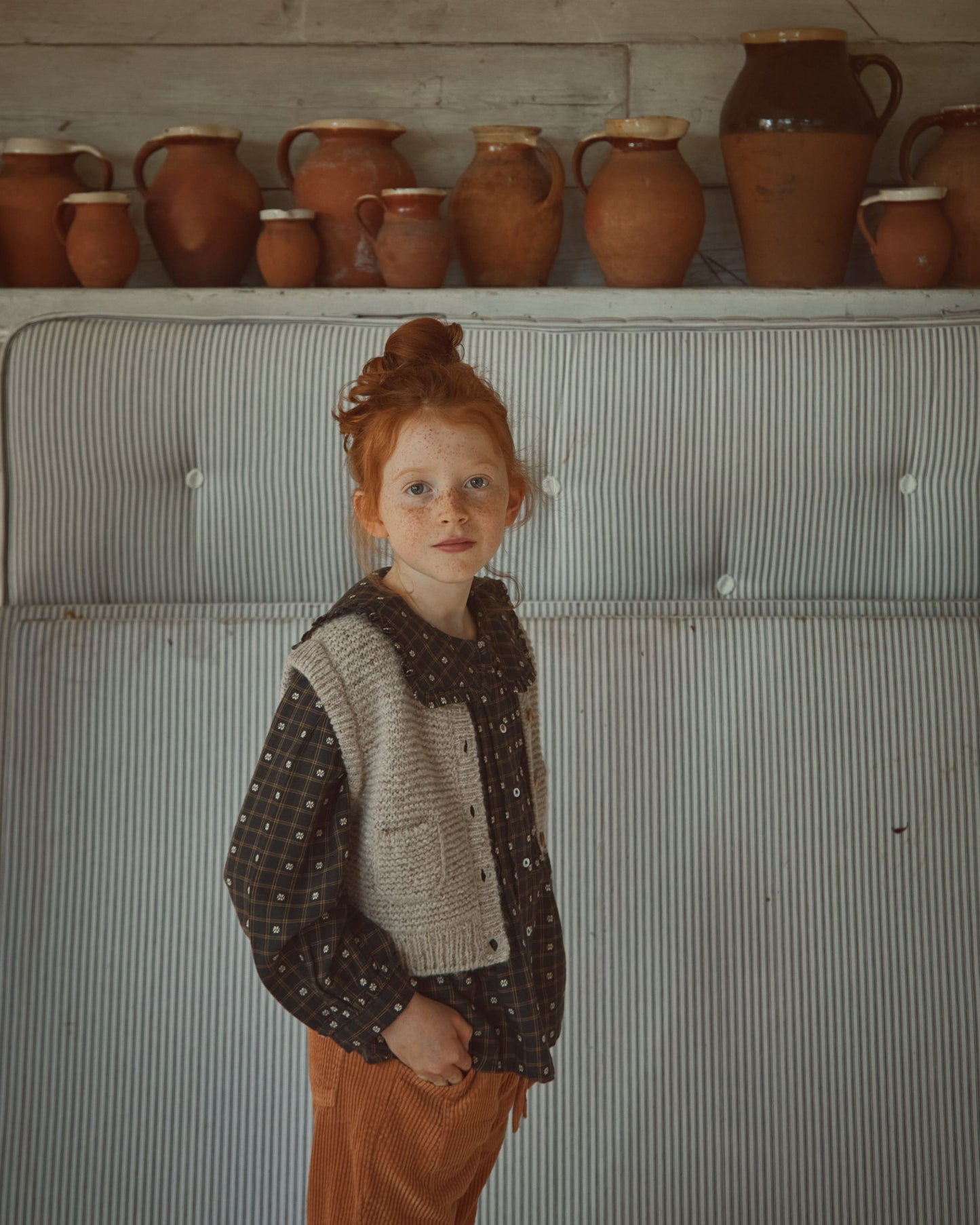 Cardigan sans manches argile