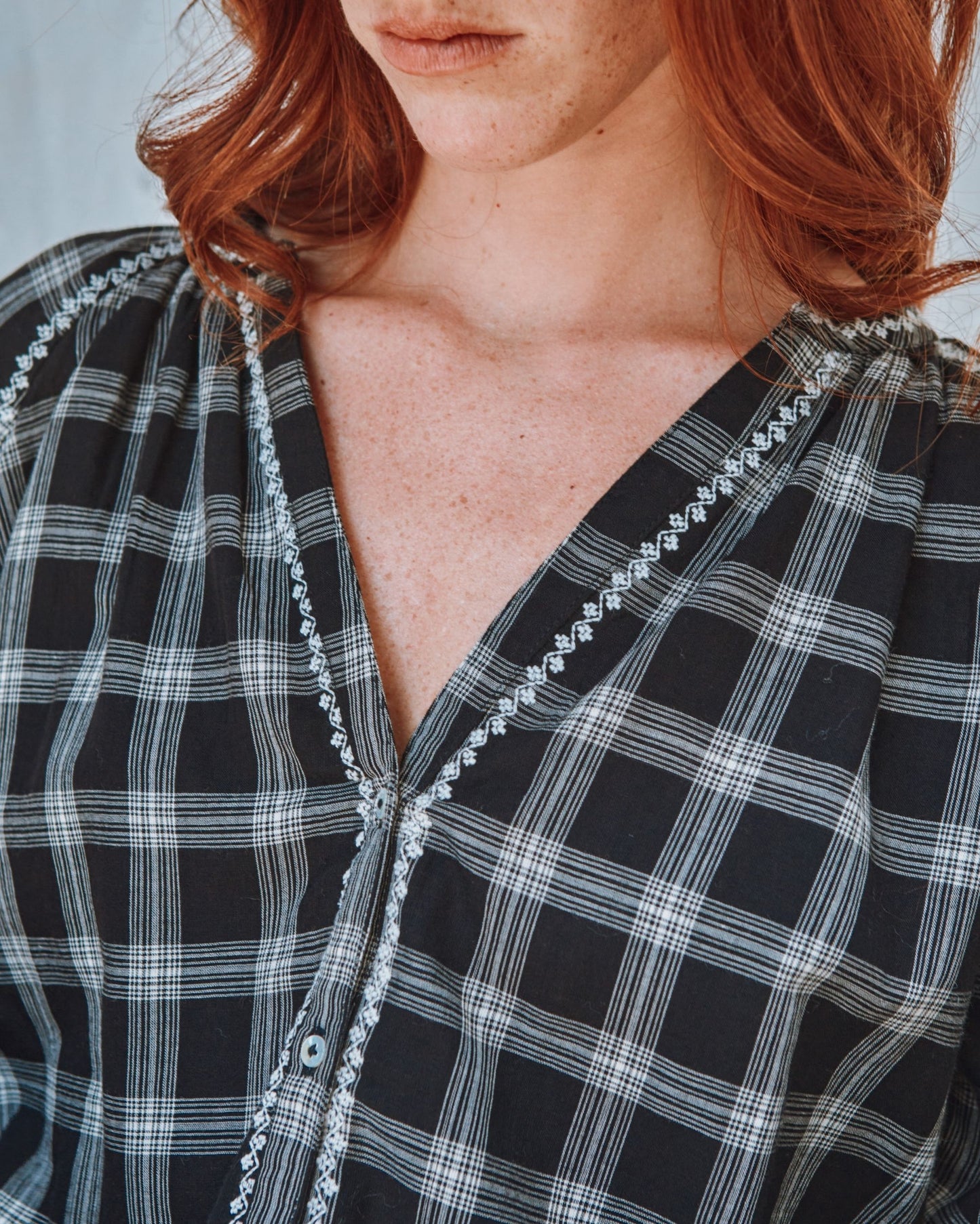 soho plaid blouse