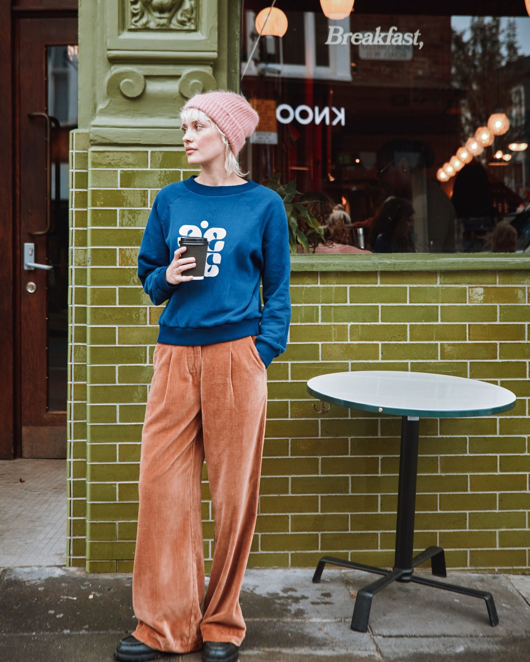 pecan velvet wide-leg pants