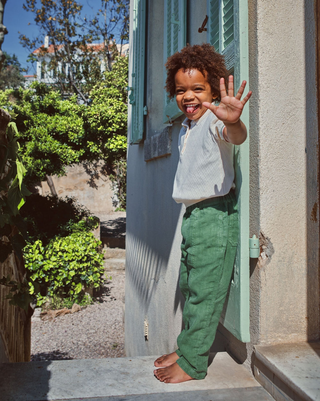 Dark green linen pants