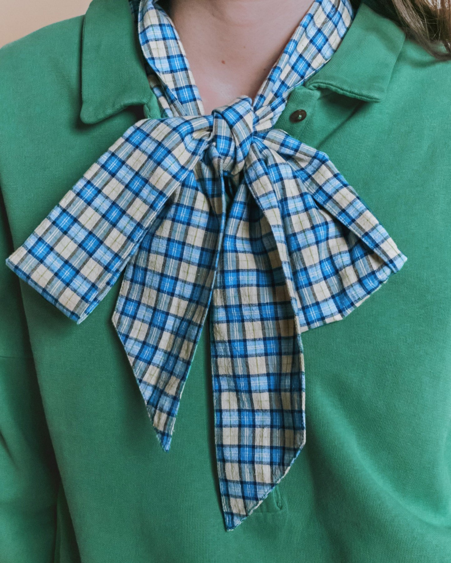 Sweat polo - Boutonné vert