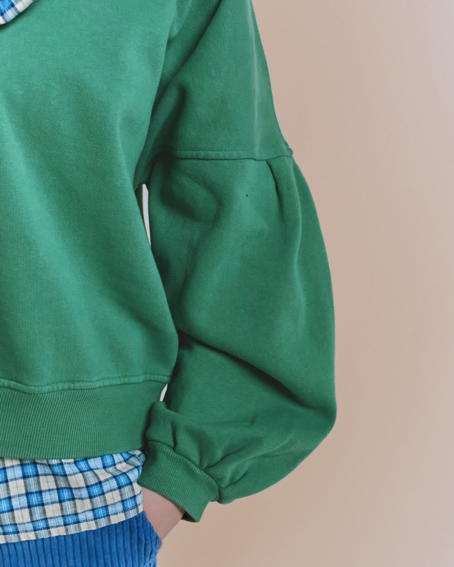 Sweat polo - Boutonné vert