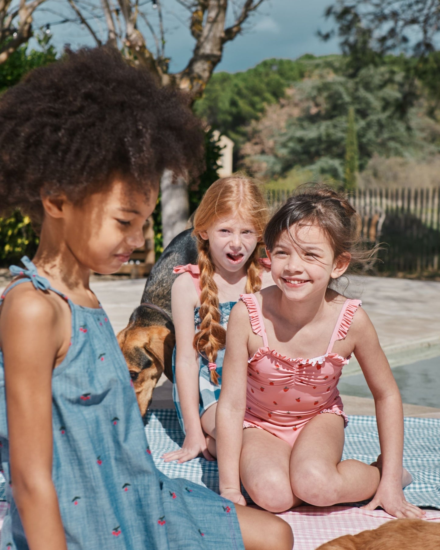 Robe - Bretelles chambray brodé cerises