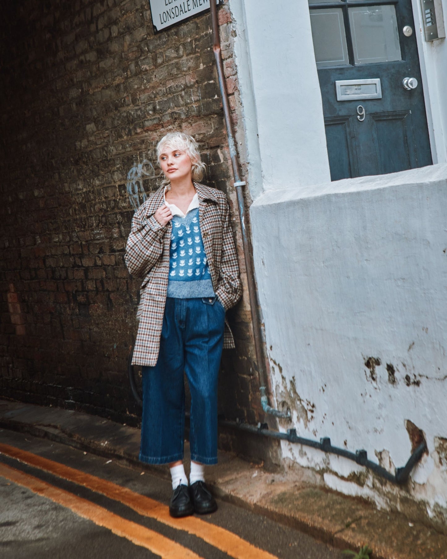 Pantalon 7/8 ème denim bleu