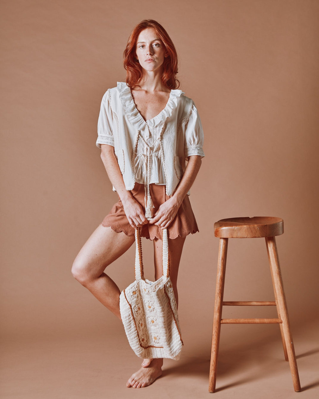 Veste sans manches - Crochet écru