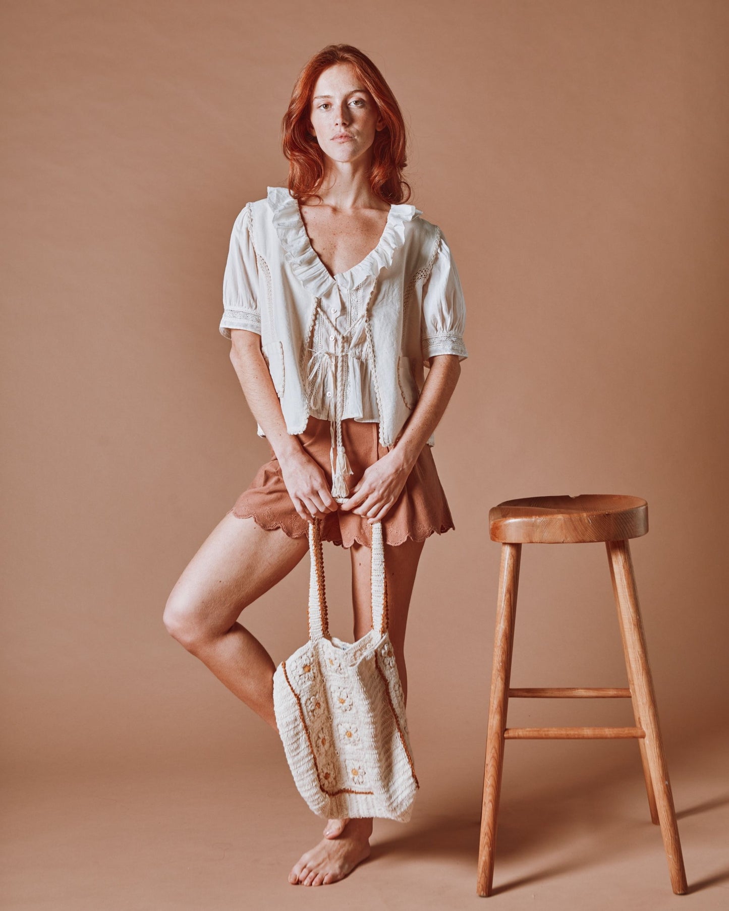 Veste sans manches - Crochet écru