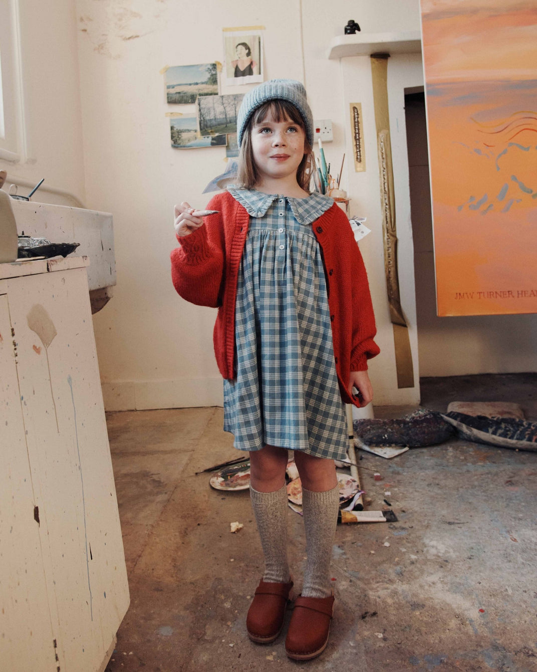 Robe ample - Carreaux bleus et blancs