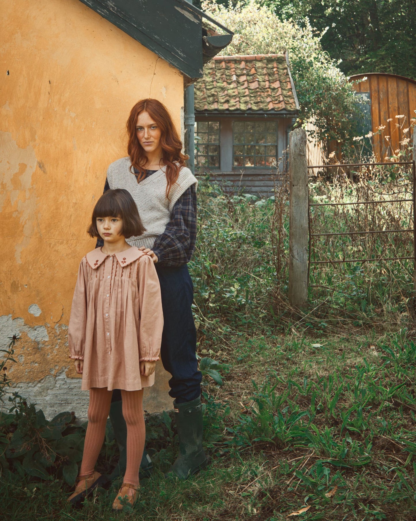 Robe vintage brodée poudre