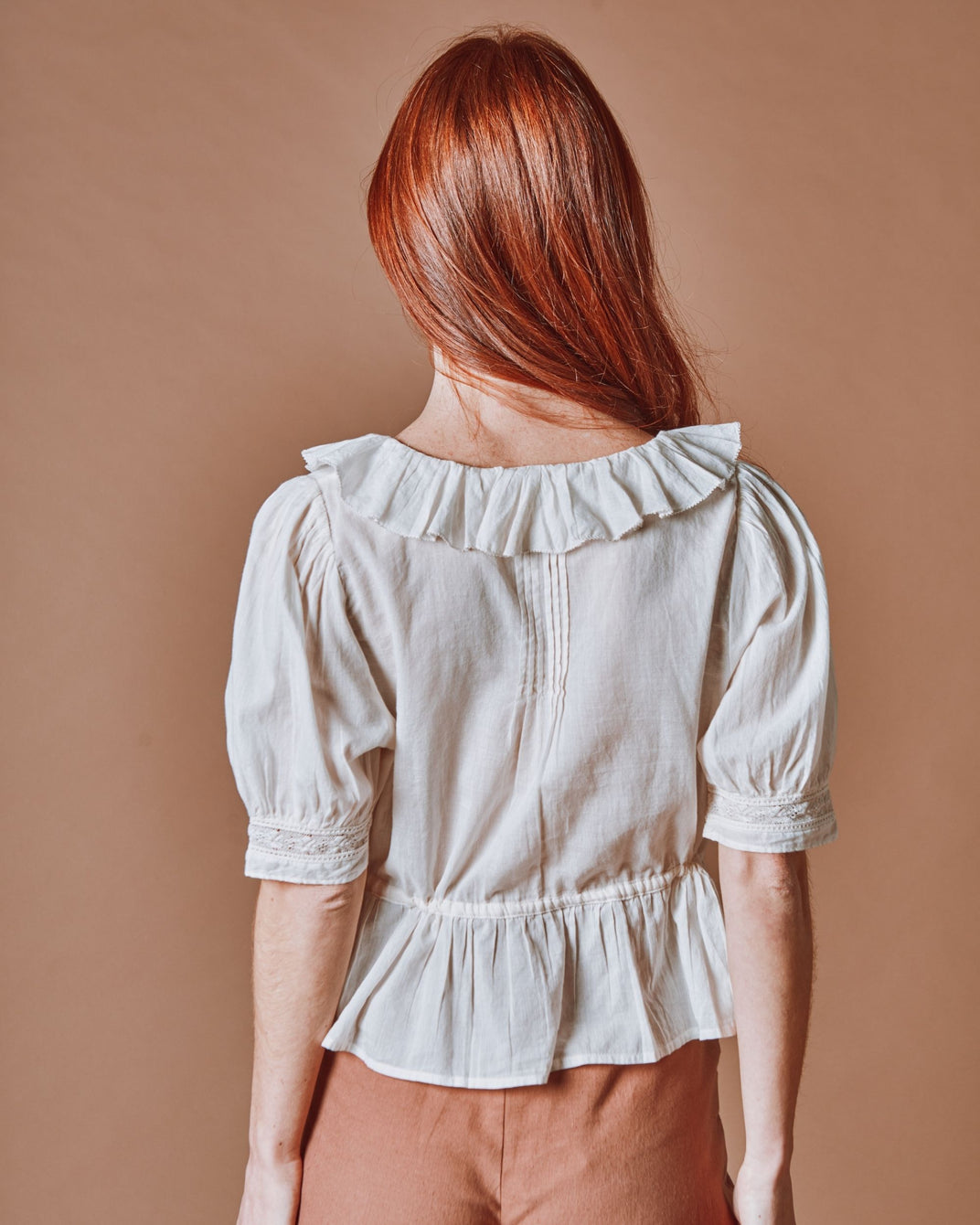 Blouse - Vintage volanté crème