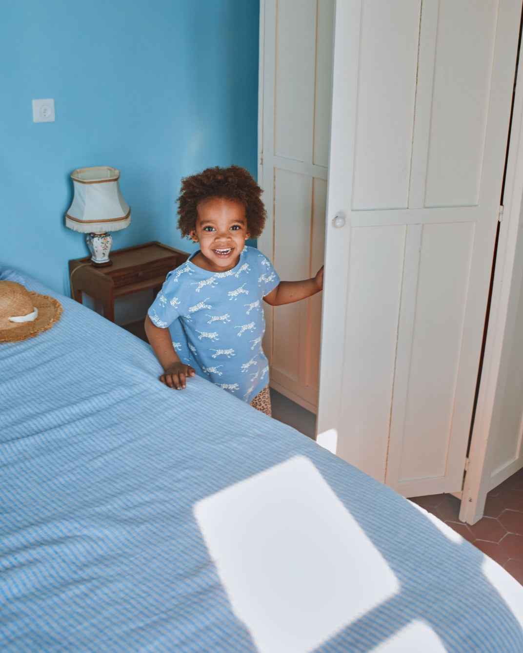 T-shirt - coton bio tigres lavande