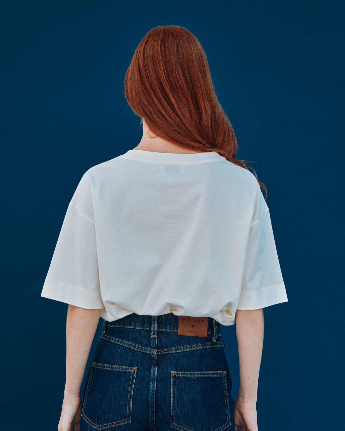 T-shirt oversize badges coton bio écru
