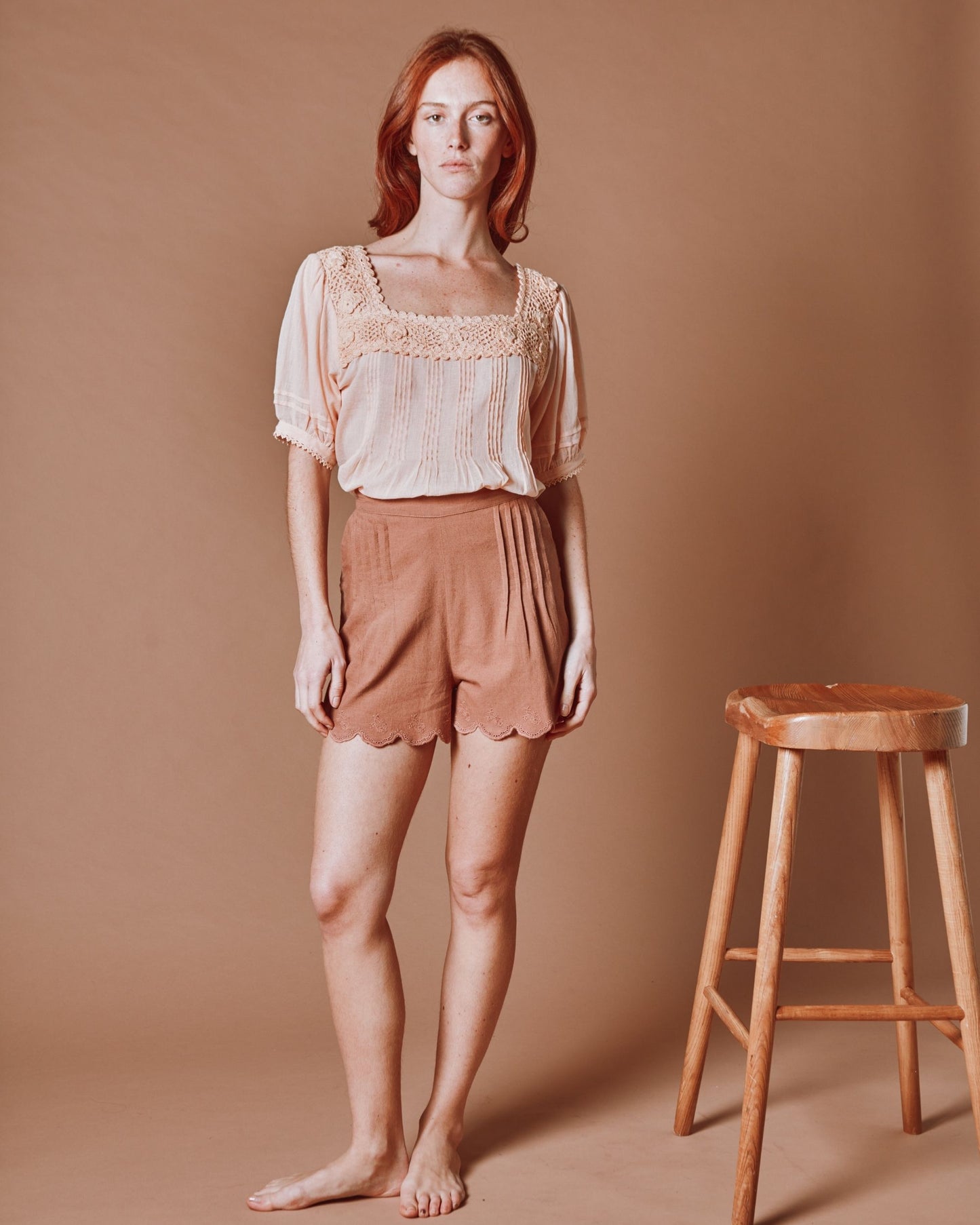 Blouse - Crochet abricot