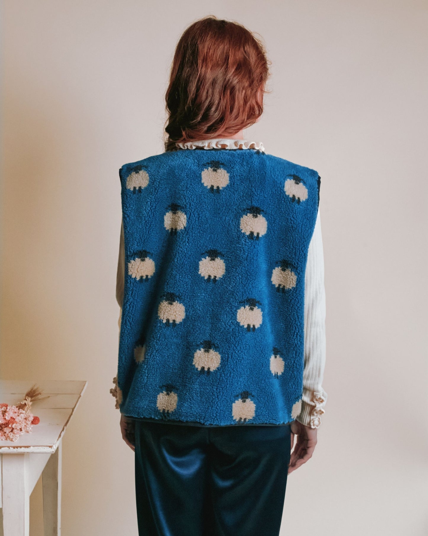 Veste sans manches - Moumoute moutons bleu