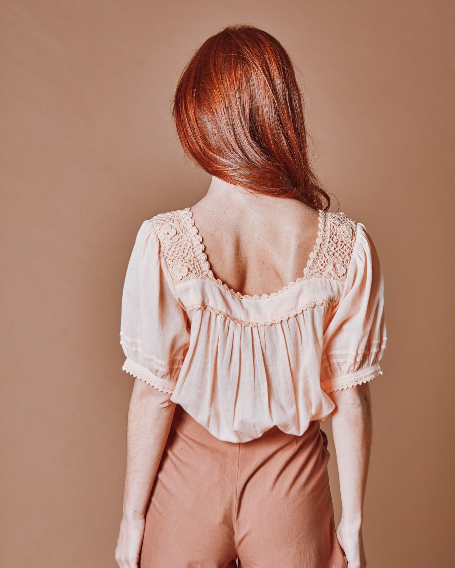 Blouse - Crochet abricot