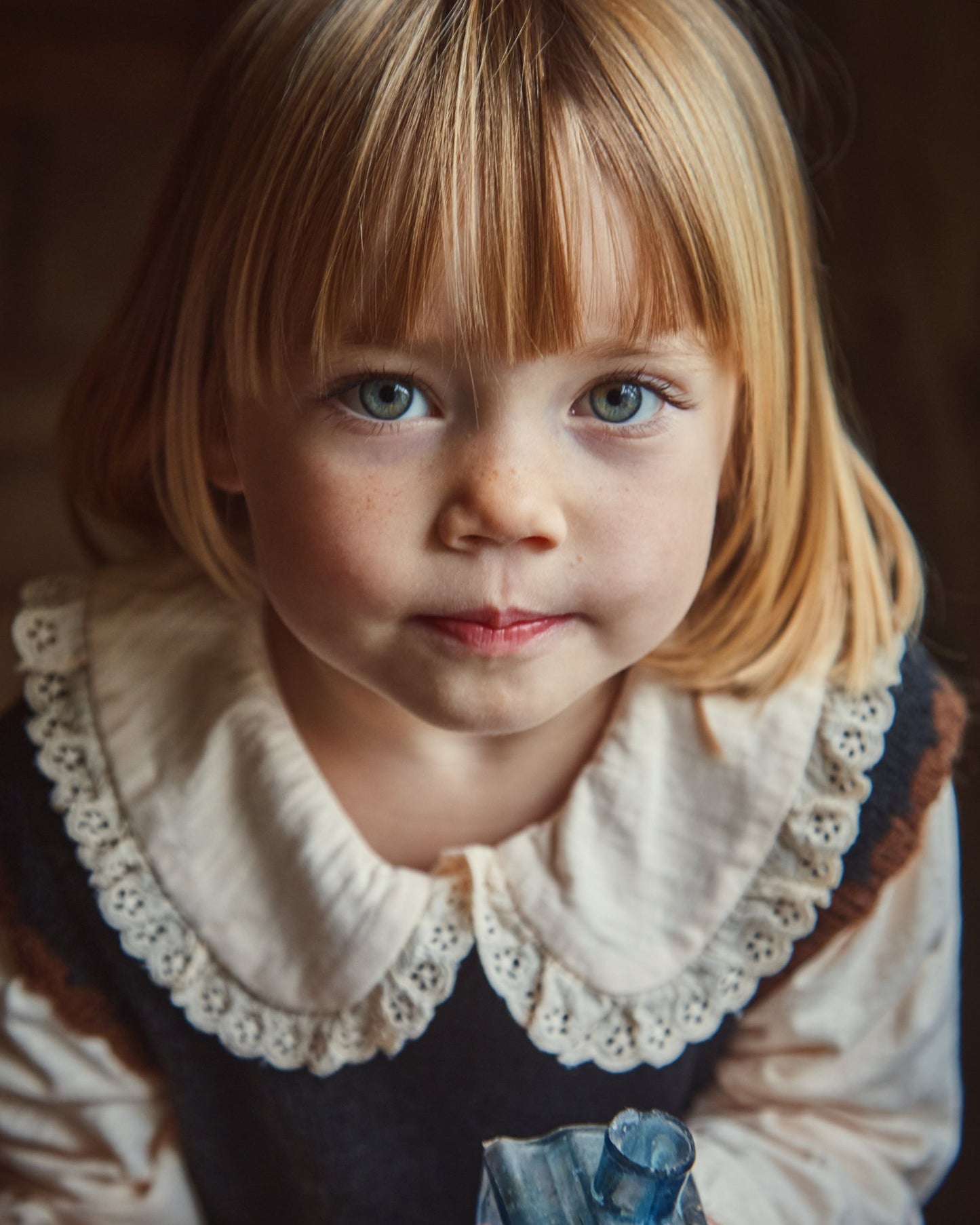 T-shirt flammé à col coton bio crème