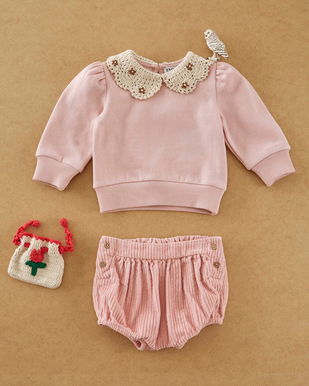 Bloomer velours cotelé rose