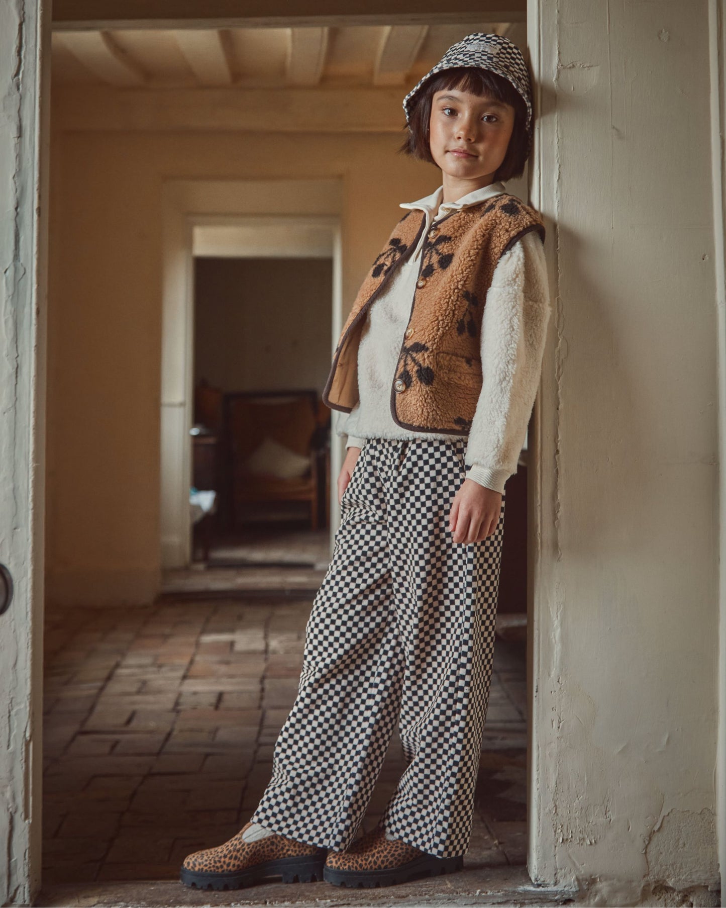 Veste sans manches enfant sherpa caramel