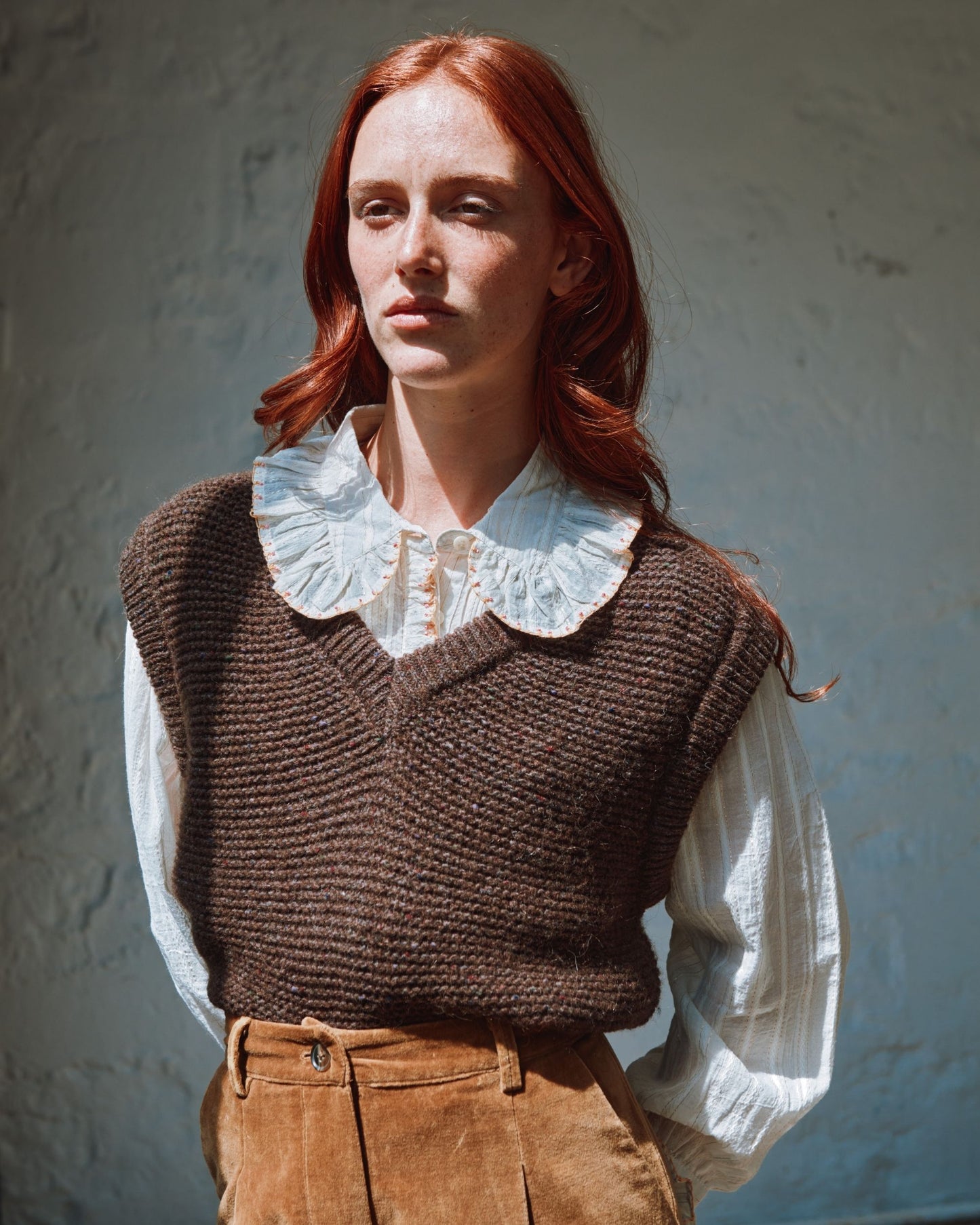 Brown sleeveless sweater