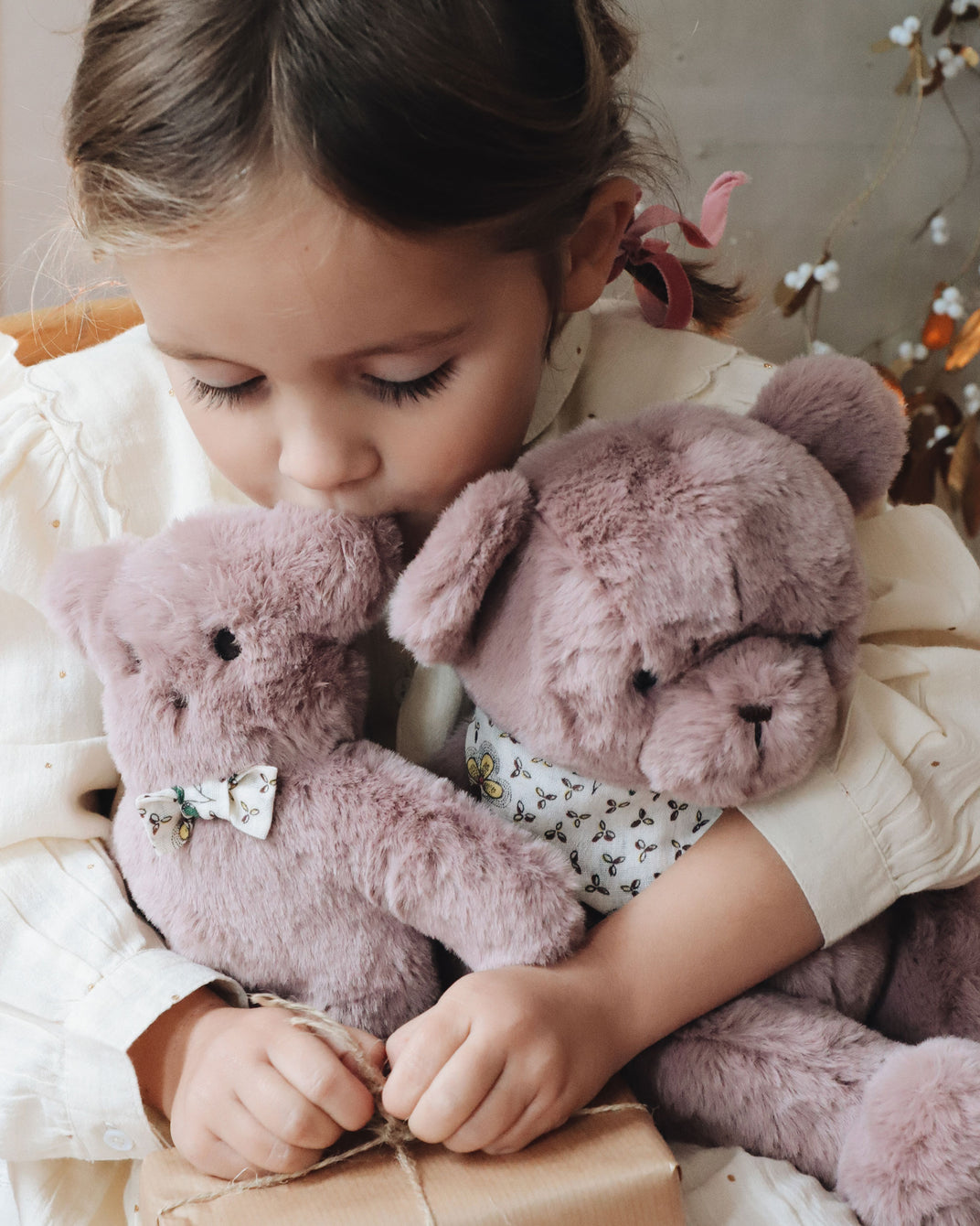 Peluche ours parme PAMPLEMOUSSE x EMILE ET IDA