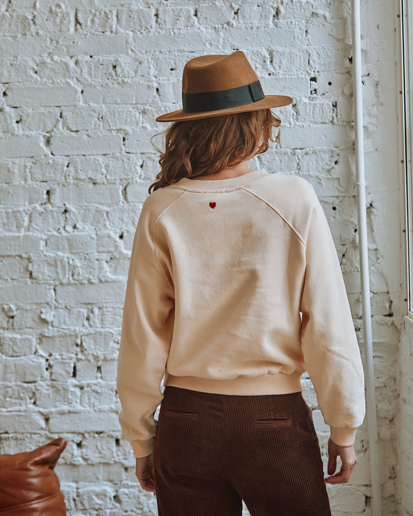 Sweat Liberté coton bio femme crème