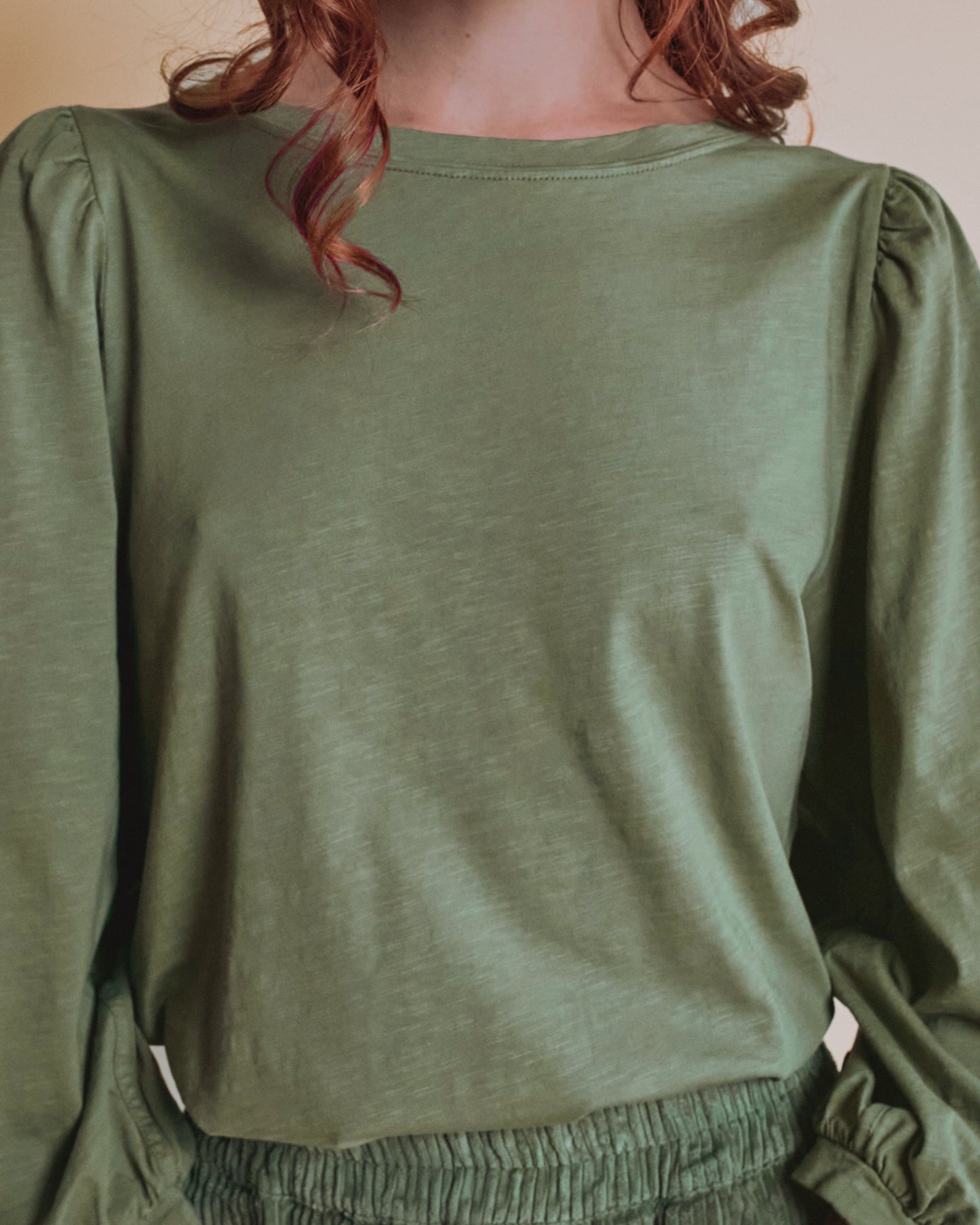 T-shirt - Manches ballons vert