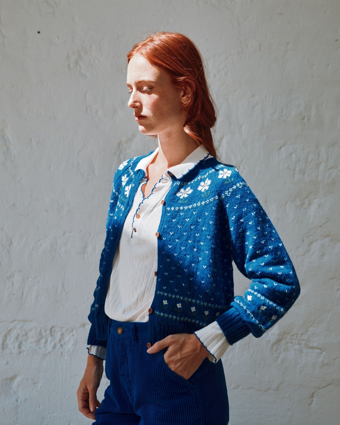 royal floral jacquard cardigan