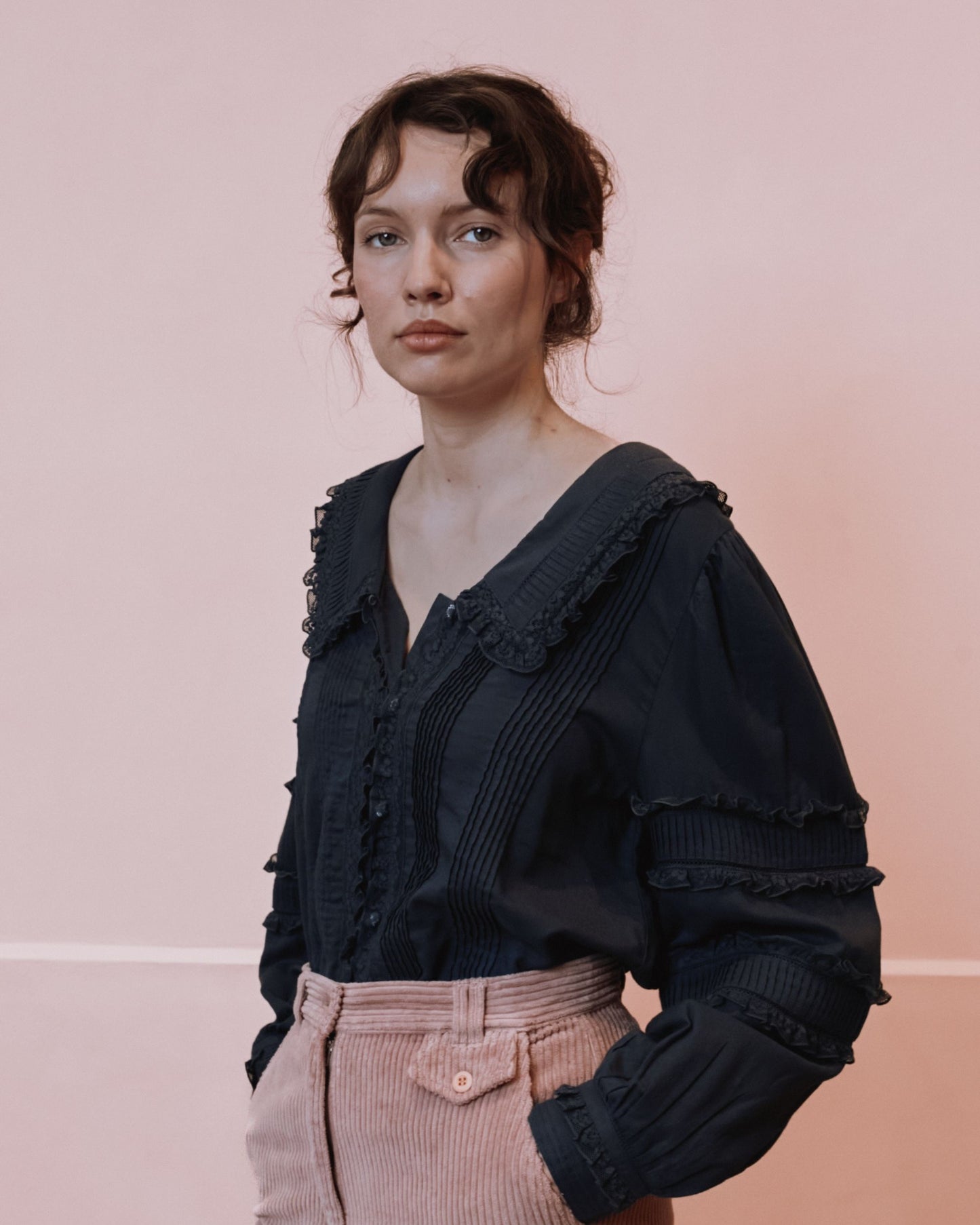 Blouse - Dentelle gris anthracite