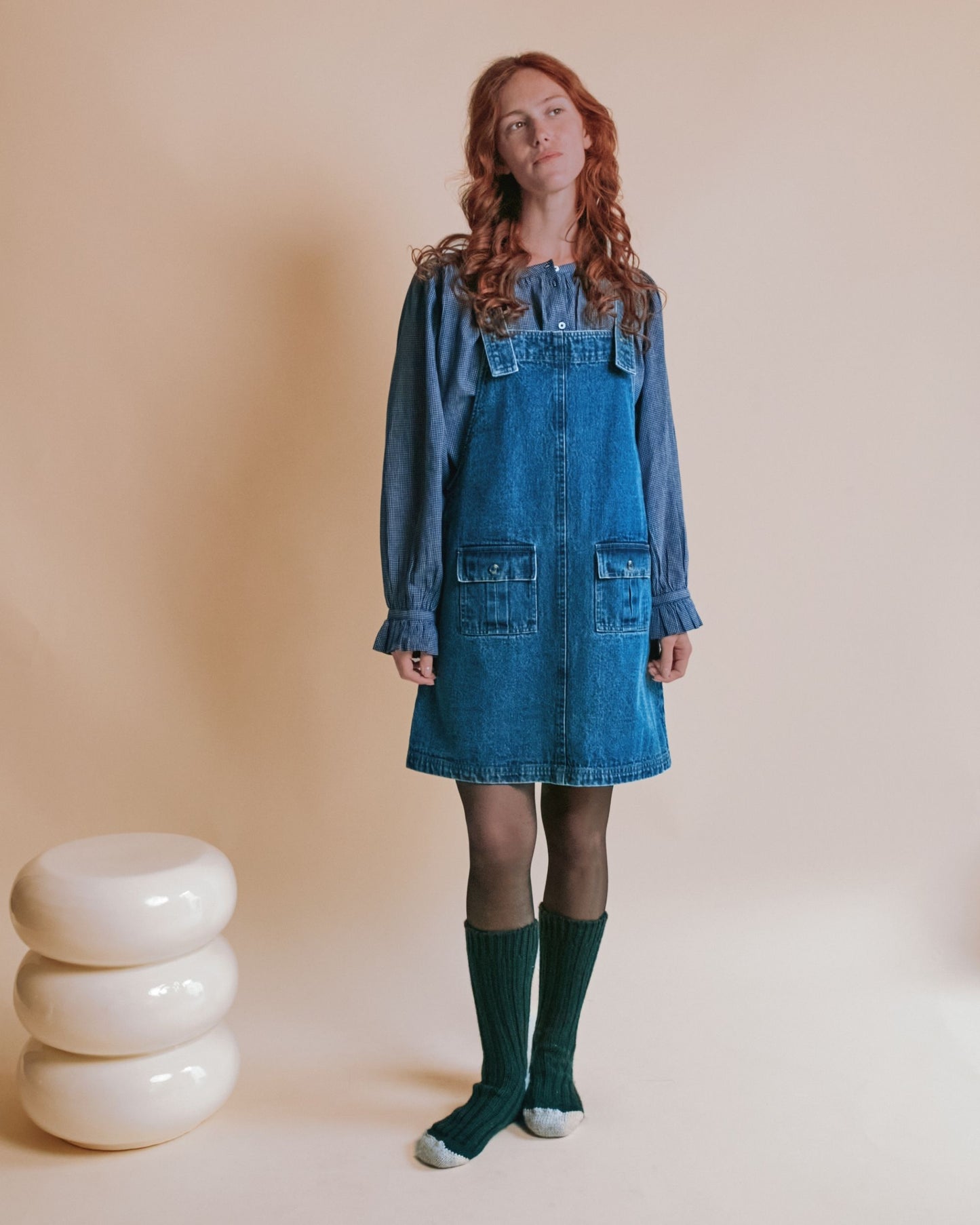 Robe salopette - Denim bleu
