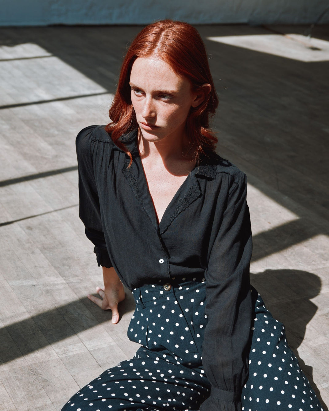 black vintage blouse