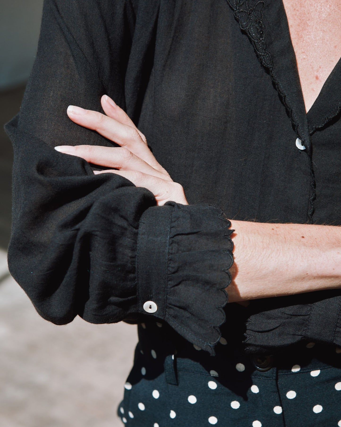 black vintage blouse