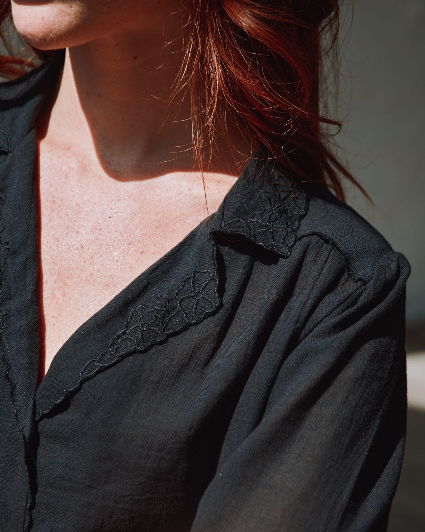 black vintage blouse