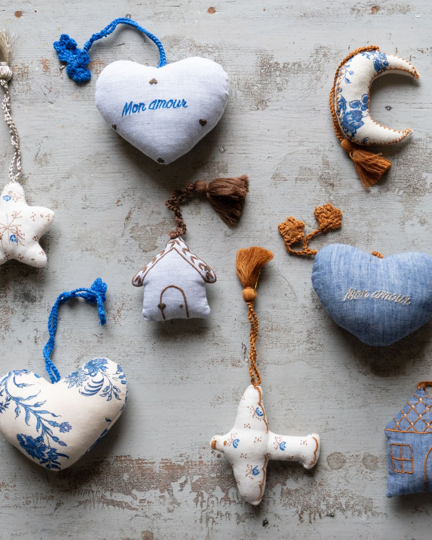 Décoration lune orchid bleu