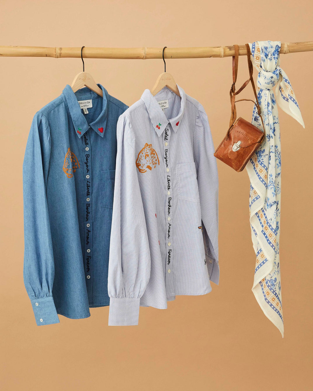 Chemise anniversaire 15 ans rayures bleues