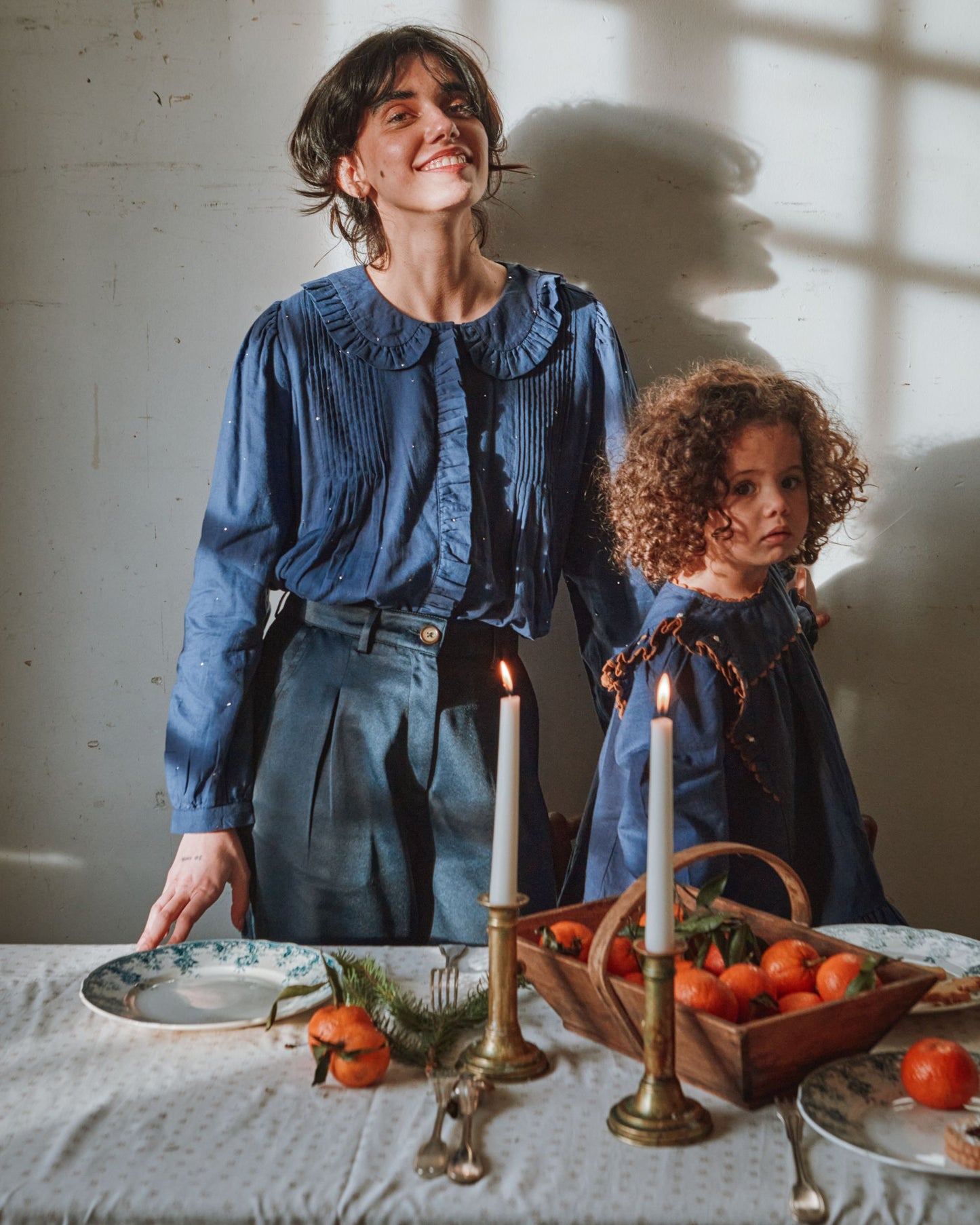 Blouse volantée mukesh navy