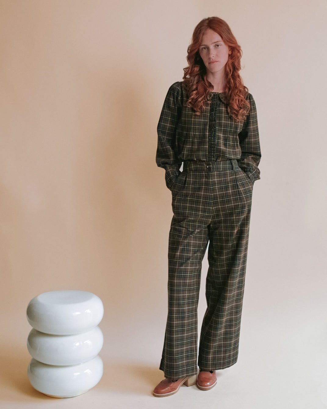 Pantalon - Carreaux marron