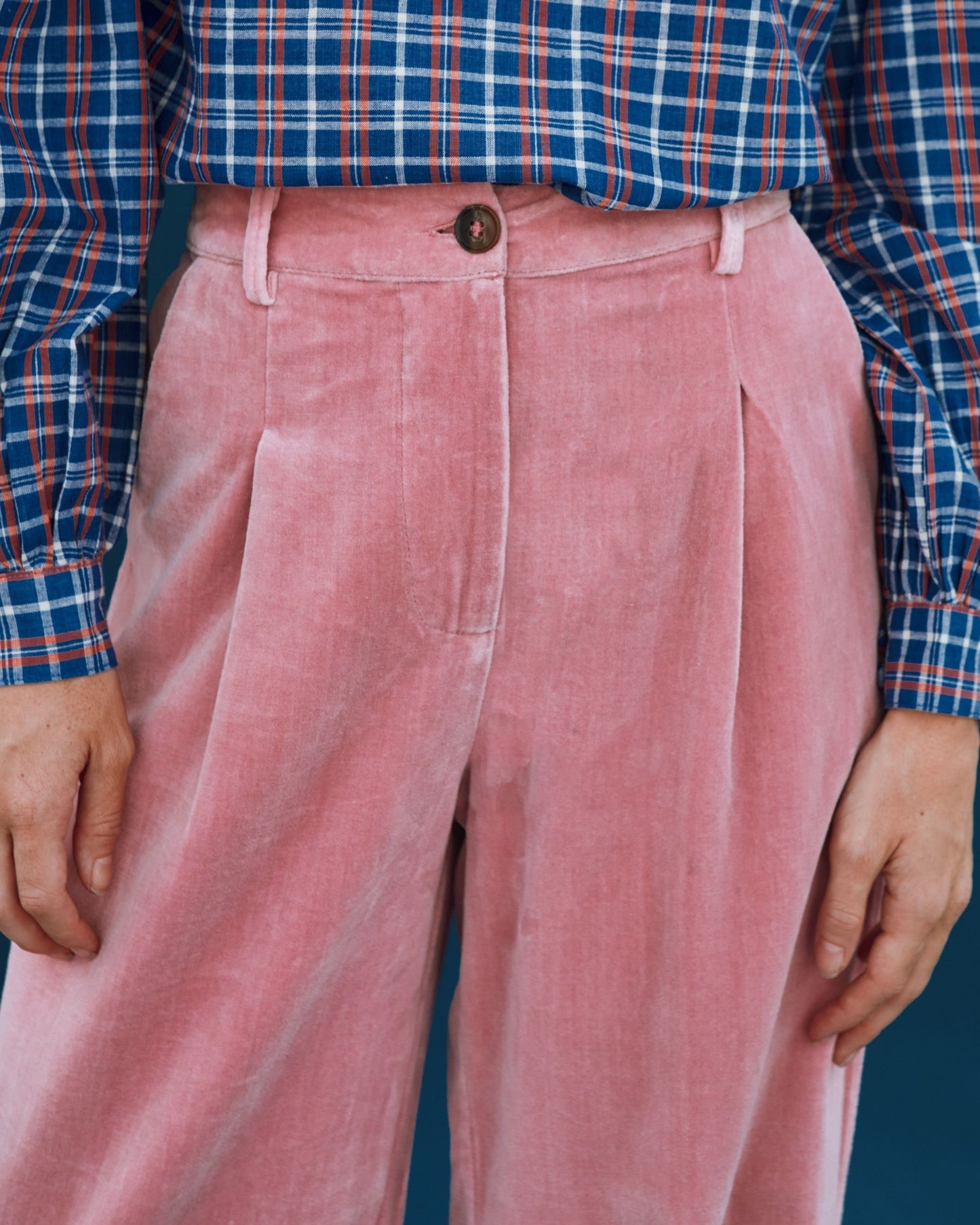 Pantalon velours rose