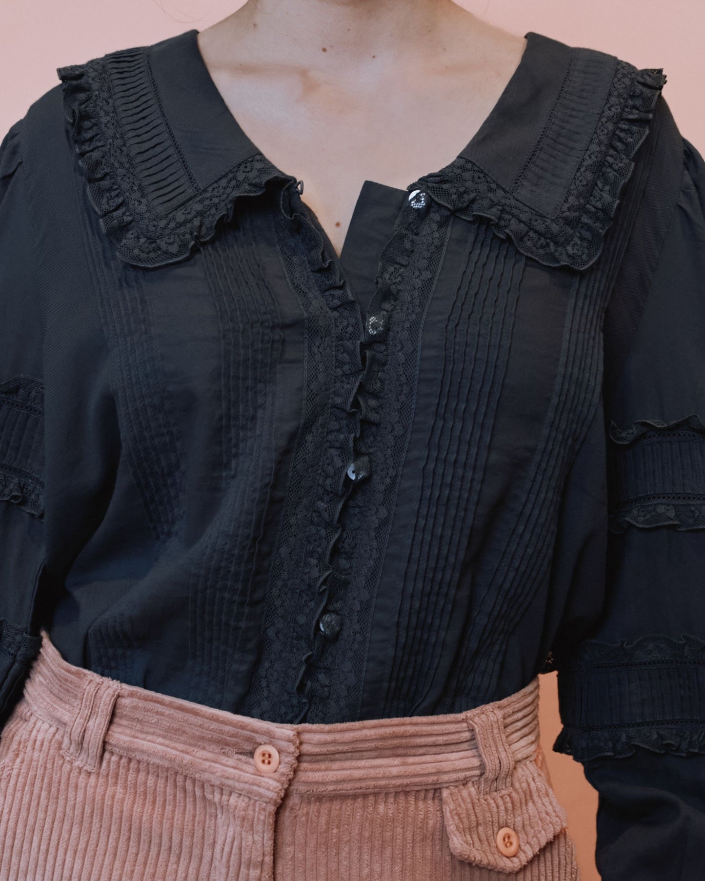 Blouse - Dentelle gris anthracite