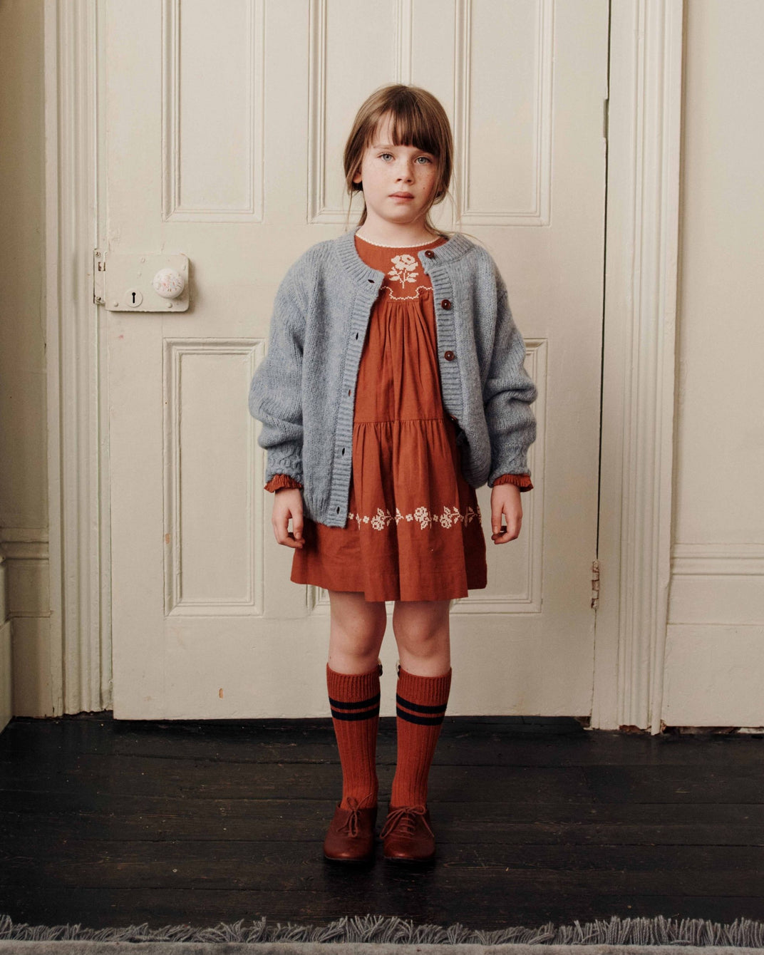 Robe - Brodée terracotta