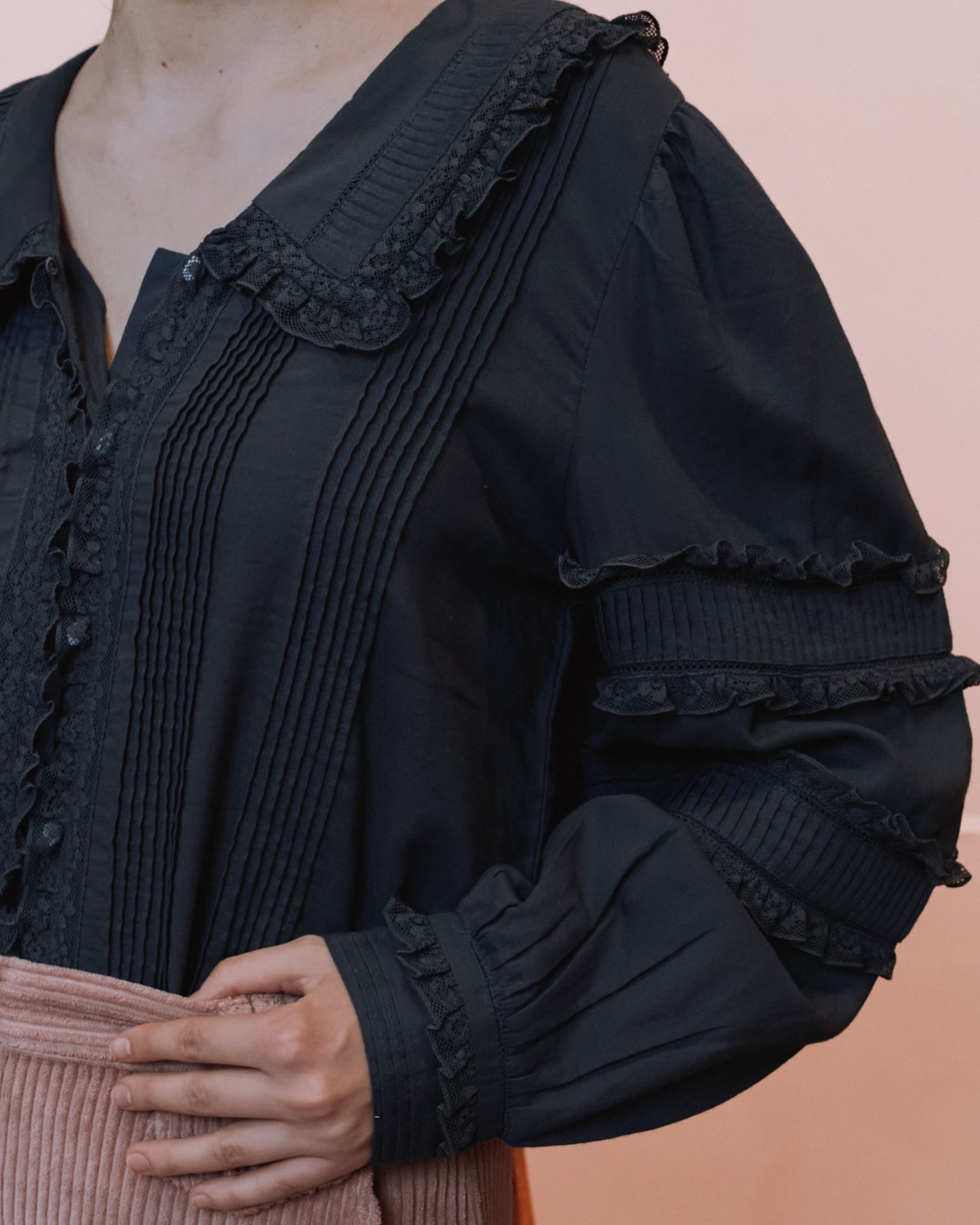 Blouse - Dentelle gris anthracite