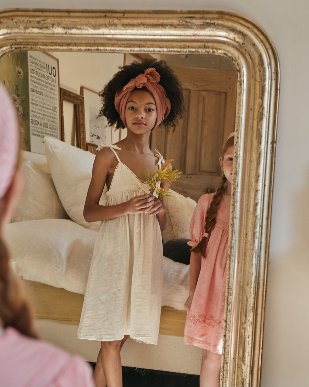 Robe - Bretelles noeuds écru