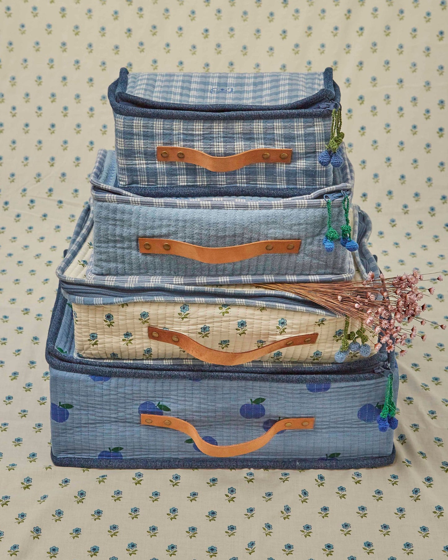 Valise - Matelassée bleu