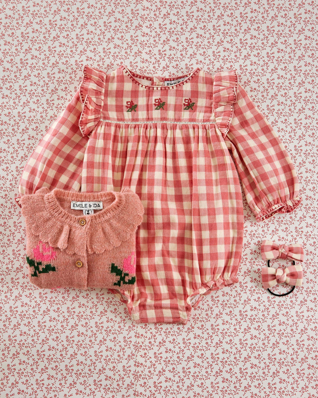 pink gingham check combibloomer