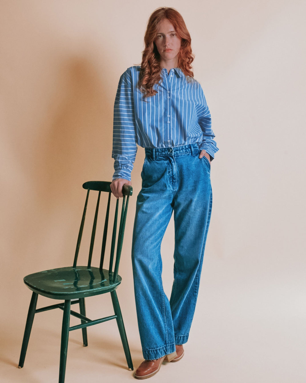 Chemise - Oversize rayée bleu