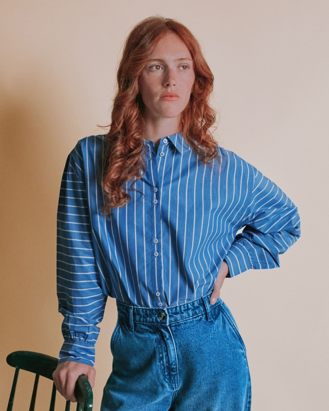 Chemise - Oversize rayée bleu