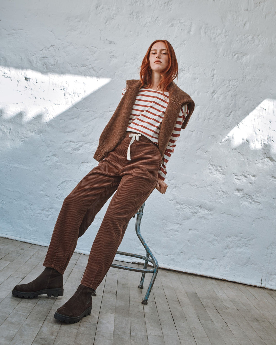 chestnut elastic pants
