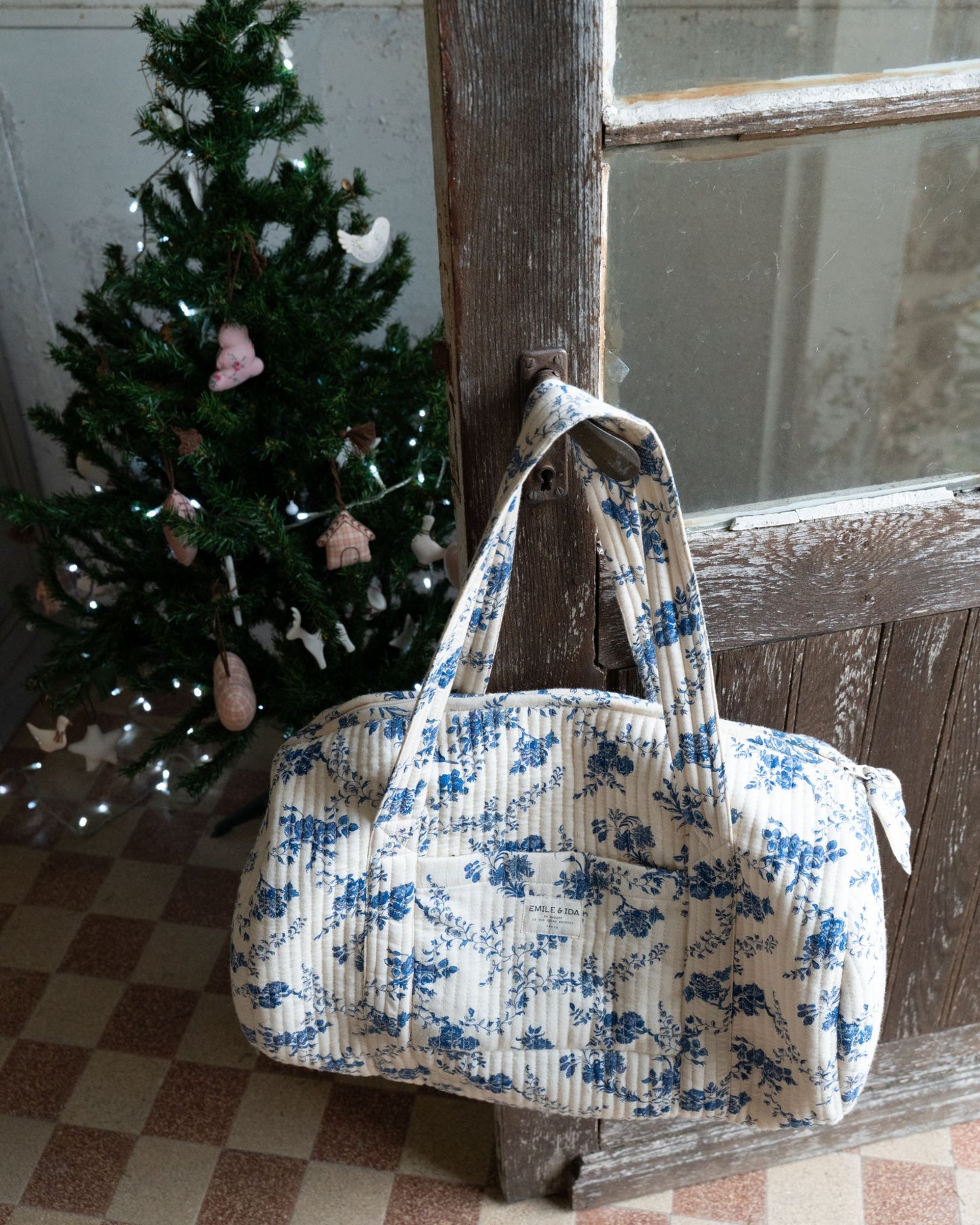 Sac week-end matelassé orchid bleu