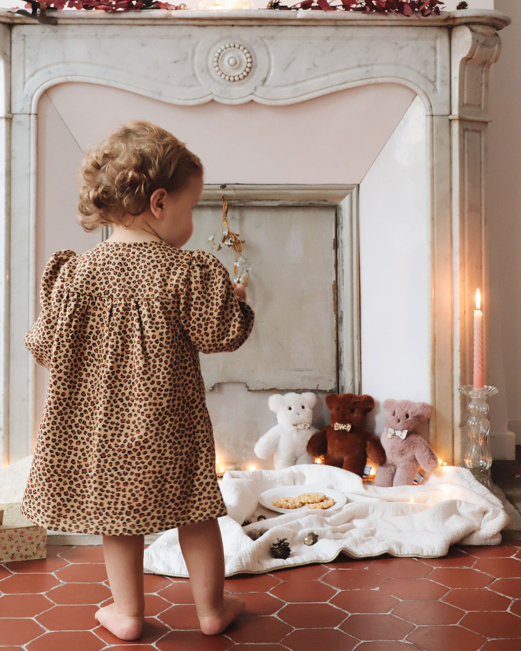 Robe bébé coton bio léopard