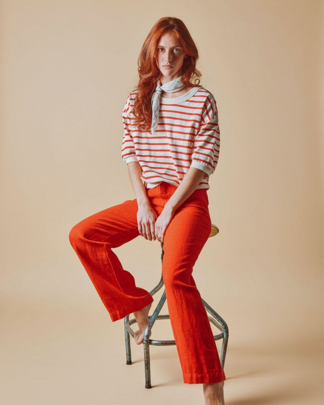 Pantalon - Lin rouge