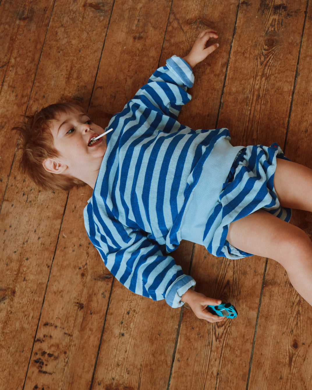 Sky blue striped terry bloomers
