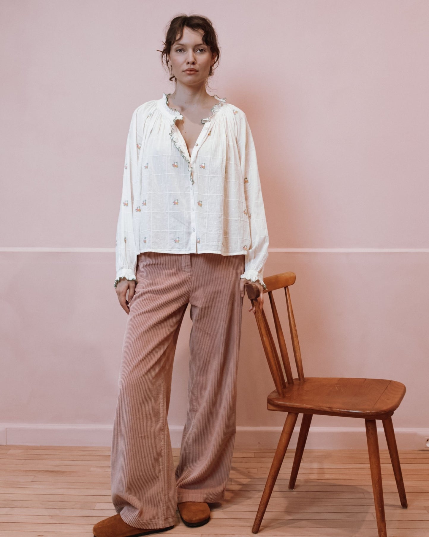 Blouse - Vintage brodée écru